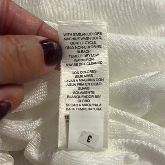 WHBM White Scoop Neck Velvet Burnout Long Sleeve Shirt NWT Sz S - Picture 6 of 6